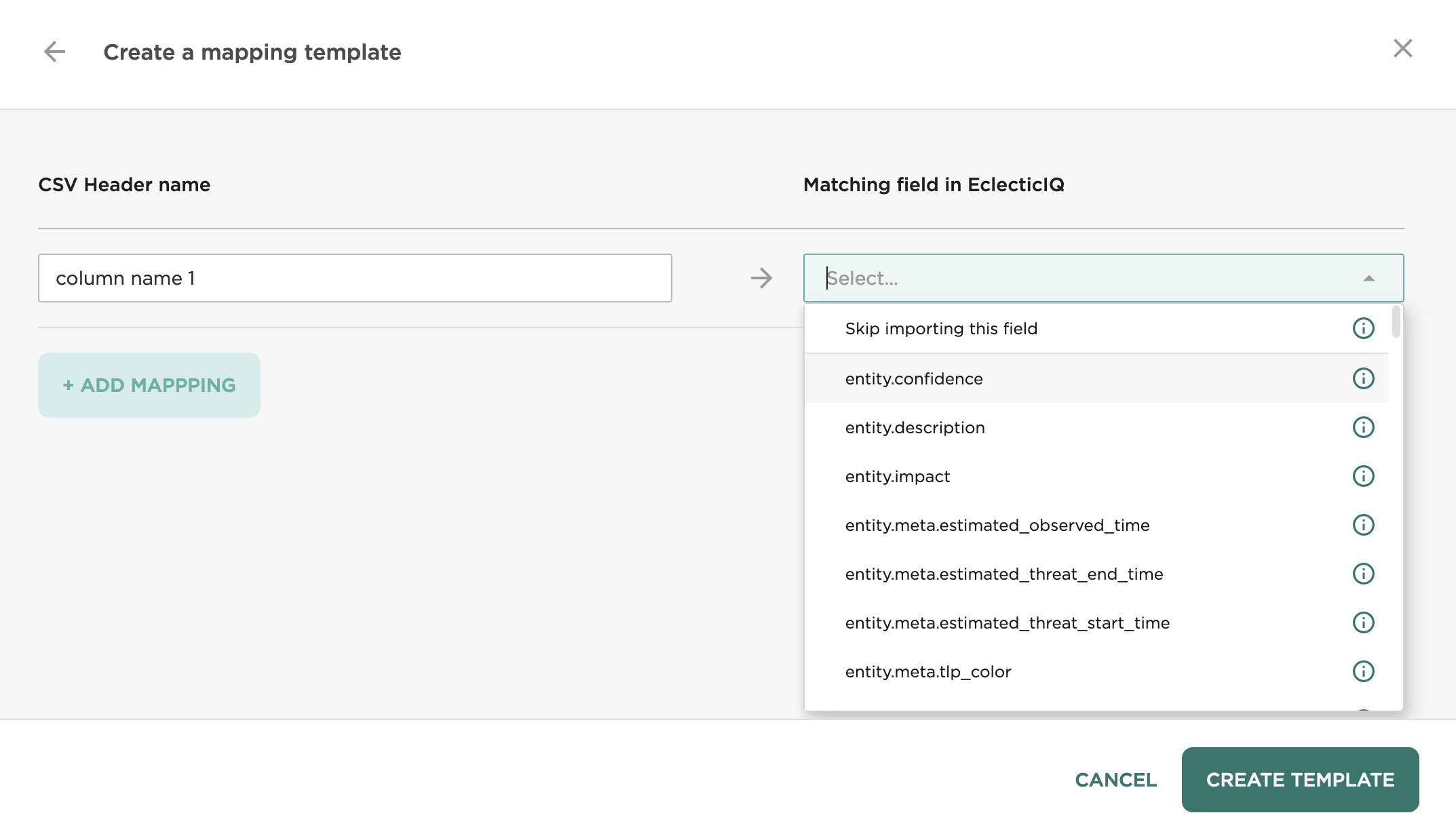 Create a data mapping.