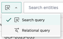 Query type menu