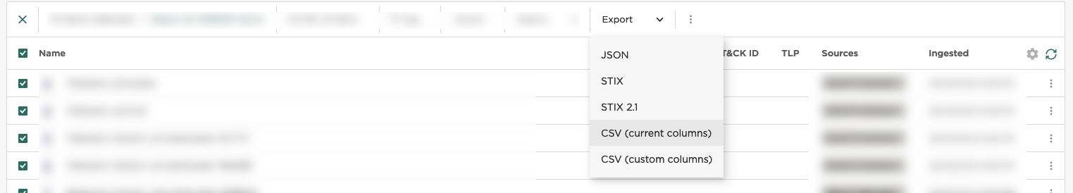 Manually export to CSV